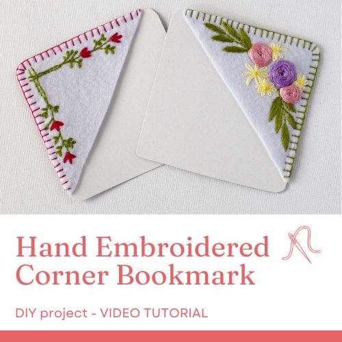 Hand Embroidered Corner Bookmark video tutorial