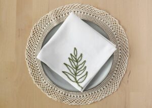Hand embroidered DIY napkin