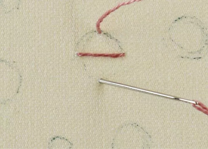 Star stitch embroidery - Step 2