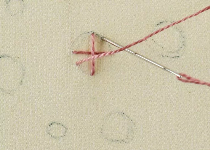 Star stitch Step 3 - diagonal stitch
