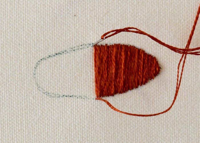 Surface Satin stitch first half filled