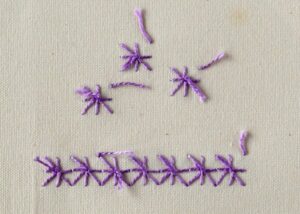 hand embroidery Algerian Eyelet stitch rear side hand embroidery Algerian Eyelet stitch rear side