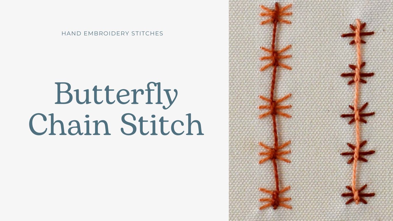 Butterfly Chain Stitch Library of hand embroidery stitches