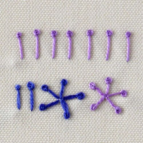 Pistil stitch embroidery