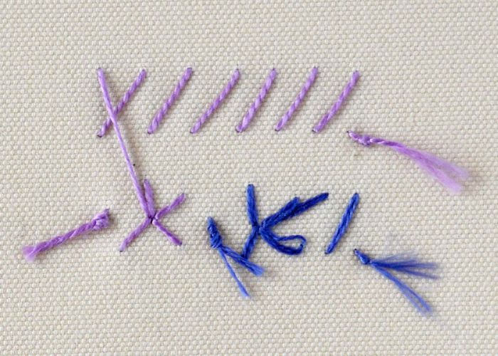 Rear side of Pistil stitch embroidery