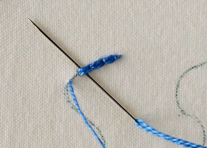 Reverse Chain stitch step4