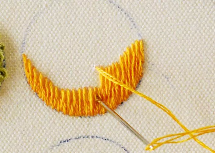 Second row of Long and Short stitch