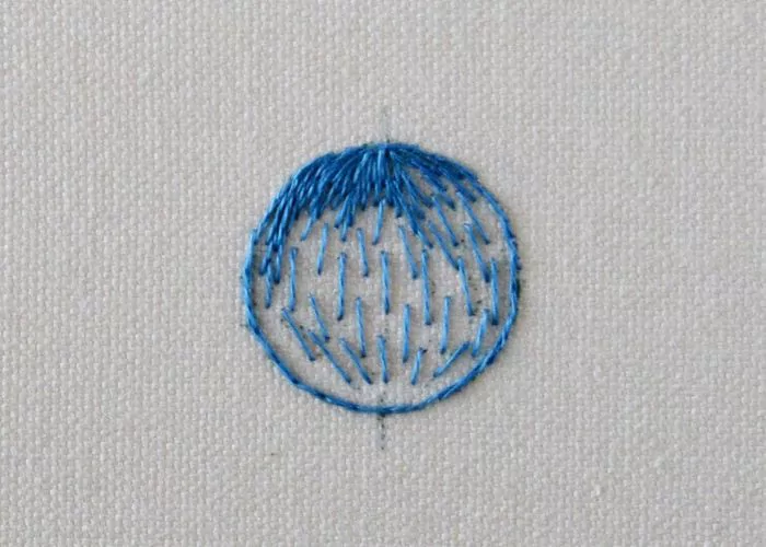 Start filling the shape with Long and Short stitches