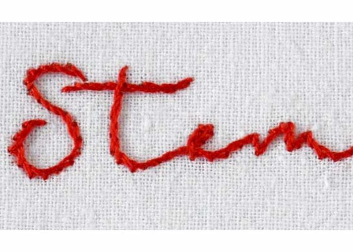 Stem stitch lettering