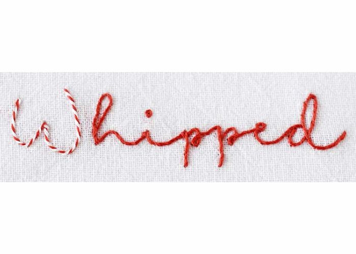 Whipped backstitch red and white
