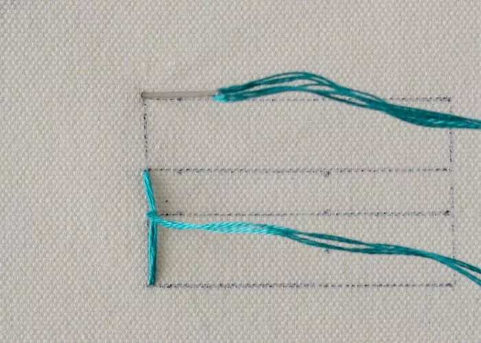 Closed Cretan stitch step3