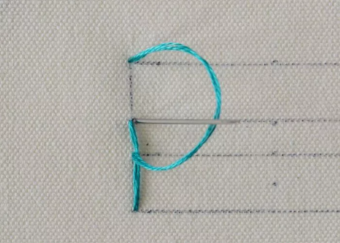 Closed Cretan stitch step4