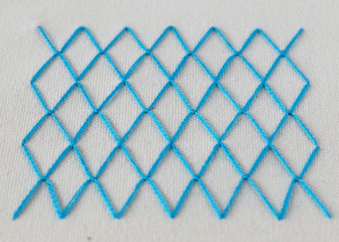 Crossed Fly Stitch Filling