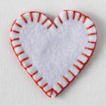 Small white felt heart