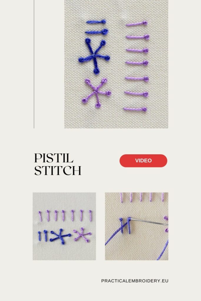 Pistil Stitch hand embroidery video tutorial