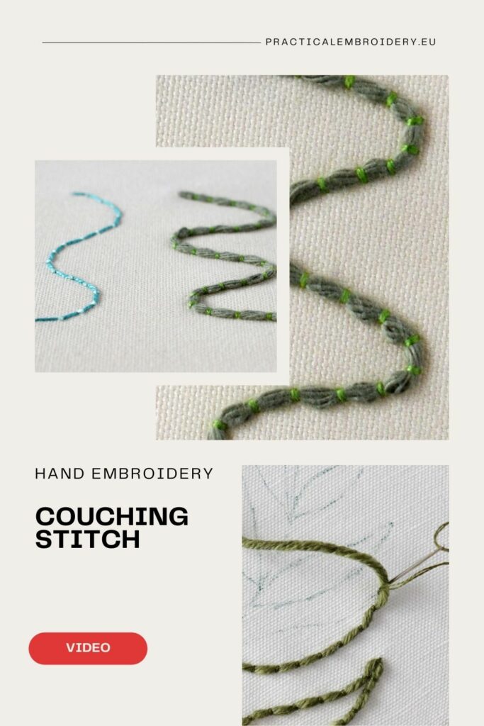 Couching stitch embroidery video tutorial
