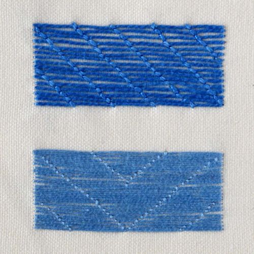 Bokhara Couching with blue threads Small