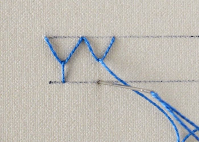 Connected Fly stitch horizontal Step2