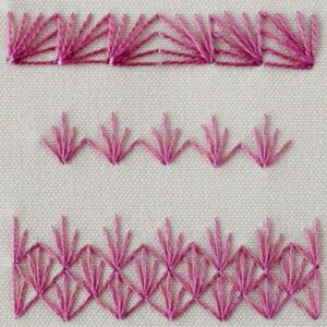 Fan Stitch - Library of hand embroidery stitches