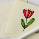 Come realizzare biglietti ricamati a mano + Schema PDF gratuito per biglietti di auguri per la festa della mamma o per il compleanno