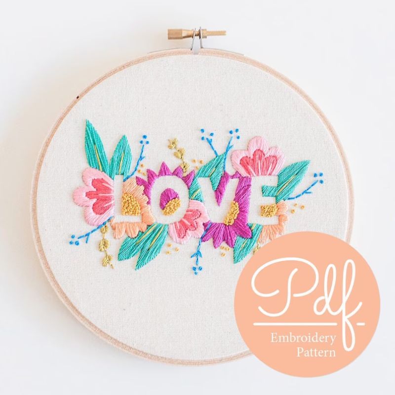 LOVE - Embroidery pattern by Brynn and Co on Etsy