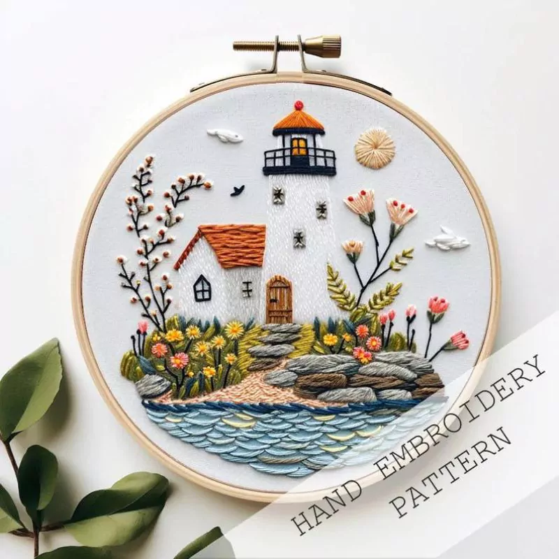 Lighthouse embroidery pattern By Patterns And Stitches