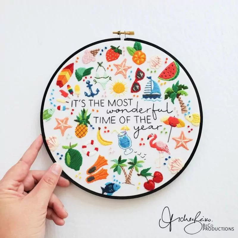 It's The Most Wonderful Time Of The Year - summer edition - embroidery pattern & guide By Be Co Productions