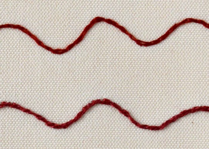 Split Stitch embroidery two rows