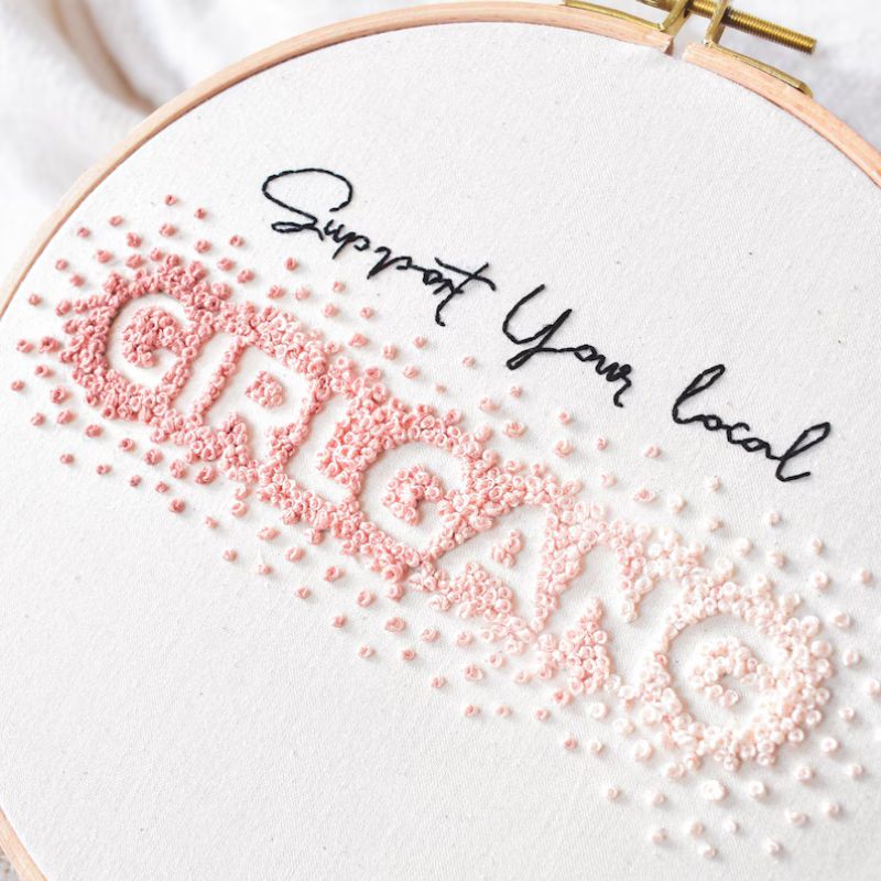 Support your local girlgang embroidery design by Get Stitch Done Designs on Etsy