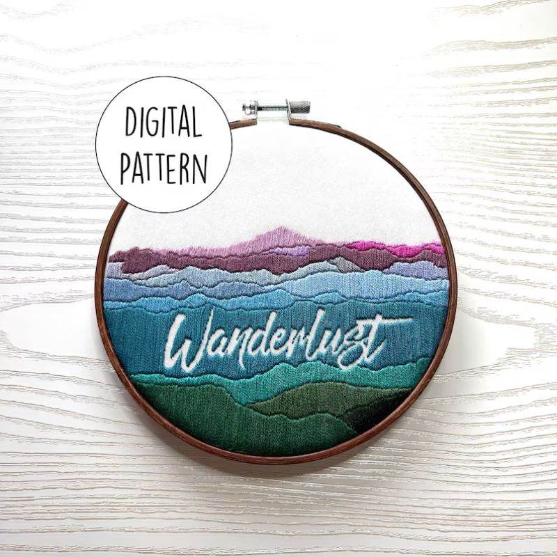 Wanderlust - Digital Embroidery Pattern by Diving Head First on Etsy