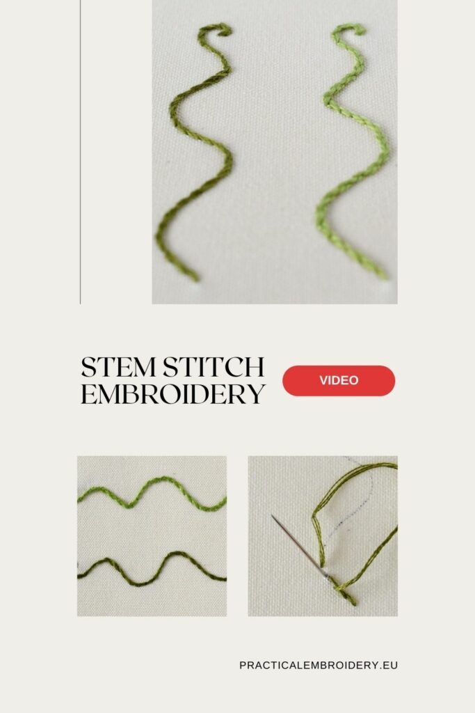 Stem stitch embroidery - basic hand embroidery stitches