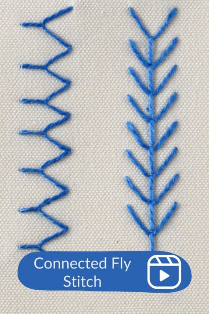 Connected Fly Stitch Hand Embroidery Video Tutorial