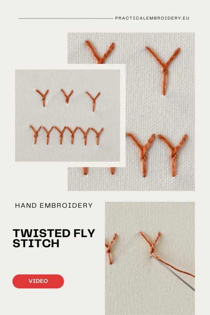 Twisted Fly Stitch - hand embroidery video tutorial