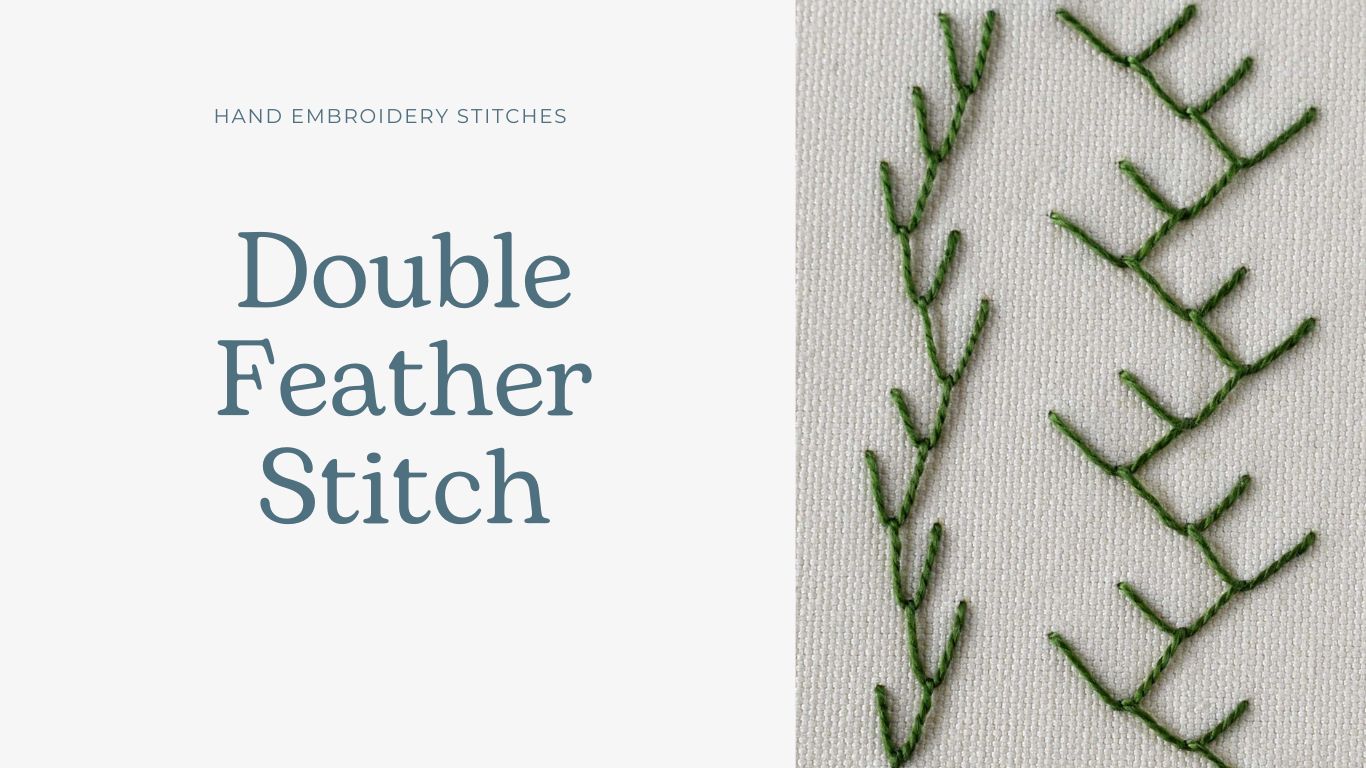 Double Feather Stitch - Library of hand embroidery stitches