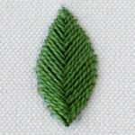 Raised Fishbone Stitch leaf