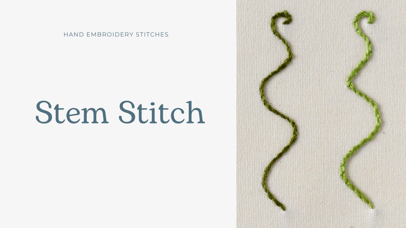 Stem Stitch Embroidery: Library of Hand Embroidery Stitches