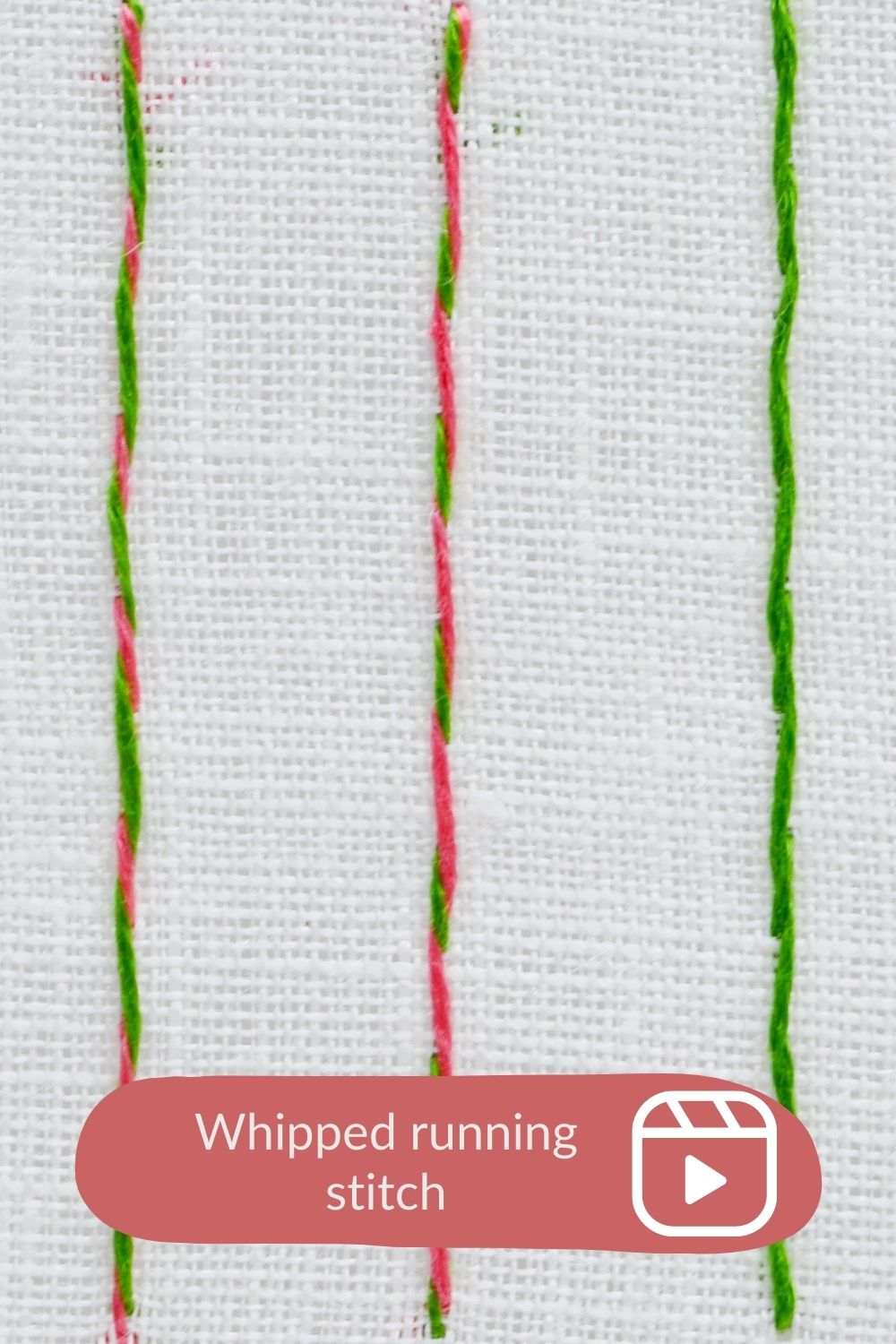 Whipped running stitch YTV PIN