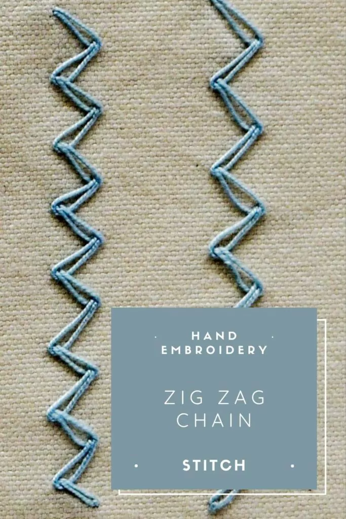 Zig Zag Chain stitch PIN image