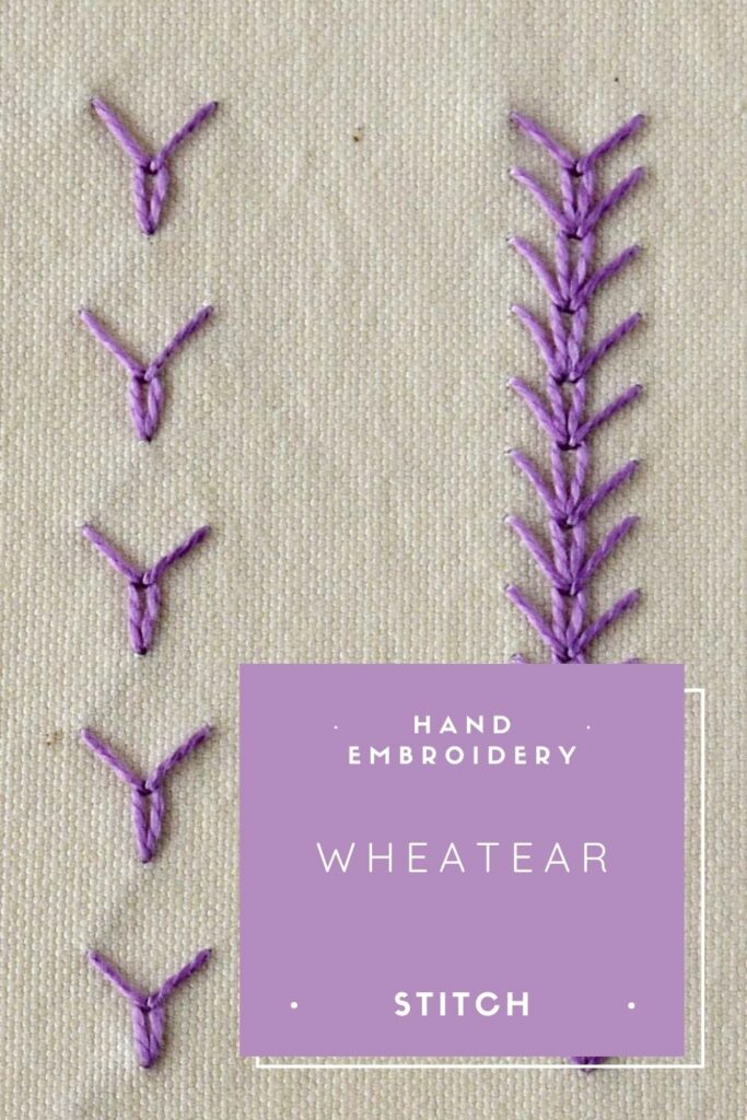 Wheatear Stitch tutorial PIN image