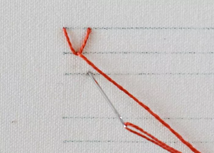 Anklet Stitch Hand Embroidery Step 3