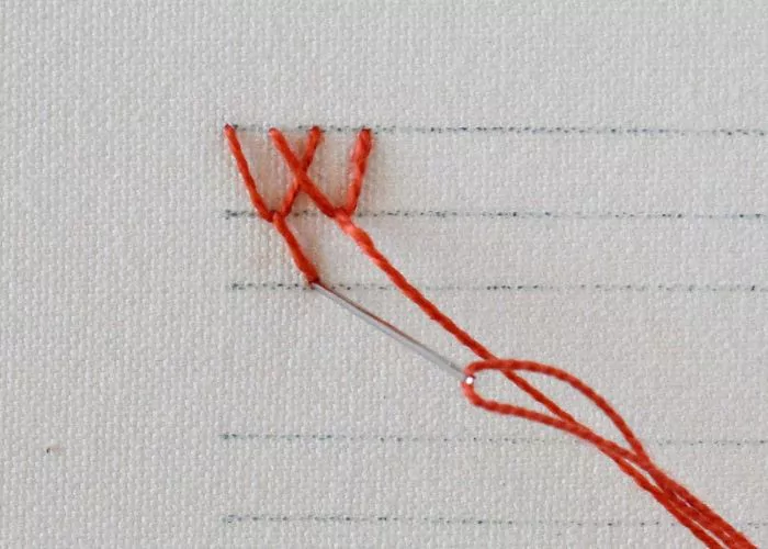 Anklet Stitch Hand Embroidery Step 5