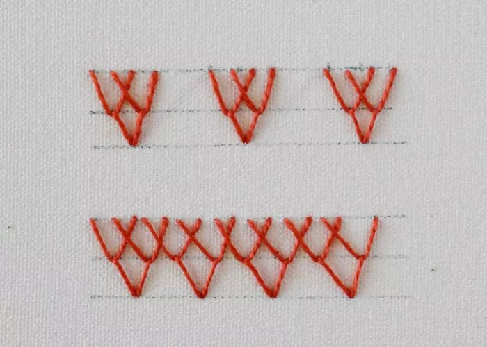 Anklet Stitch Hand Embroidery Step 6