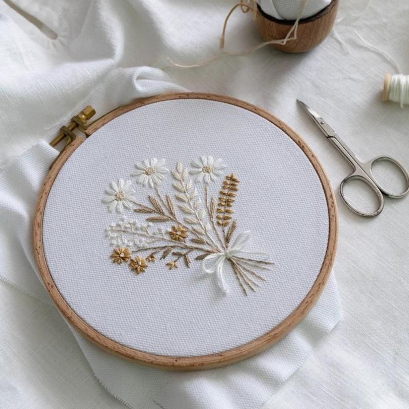 Bouquet - beginner embroidery embroidery pattern + video tutorial by whynotstitching on Etsy