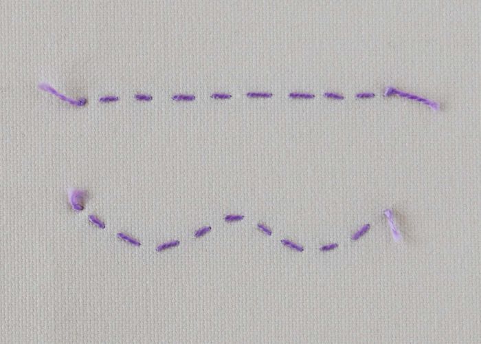 Cable Chain Stitch Embroidery rear side