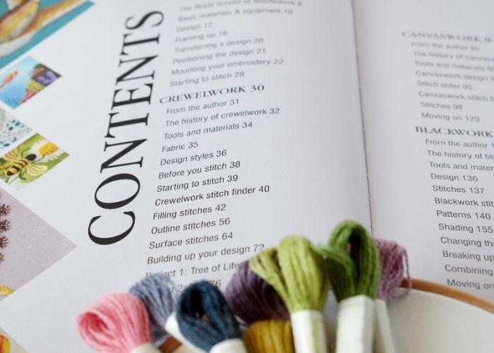 Inhalt des Book of Embroidery von RSN