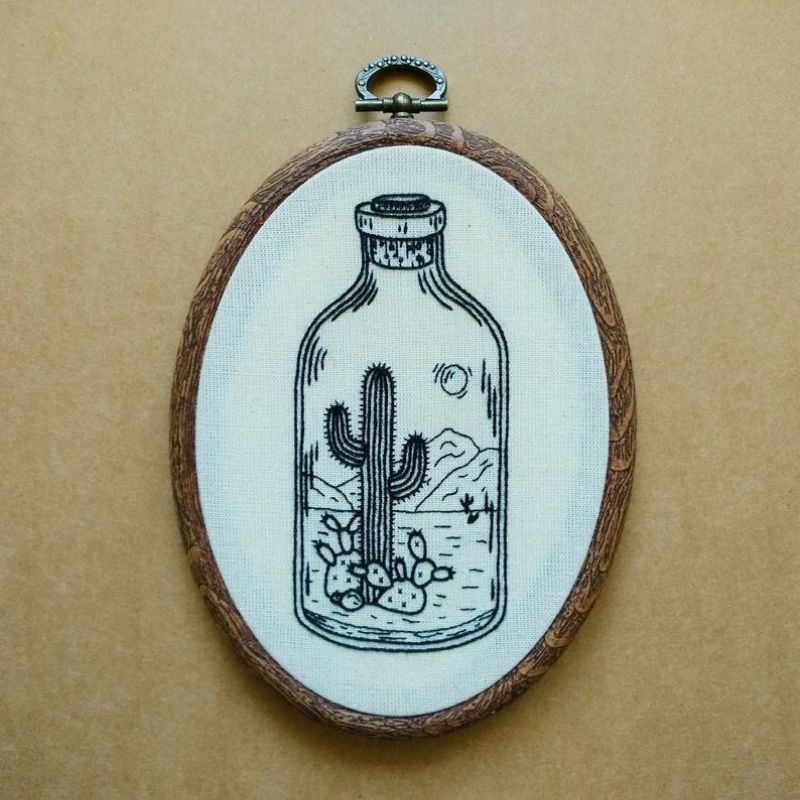 Desert in a Bottle - hand embroidery pattern by ALIFERA on Etsy