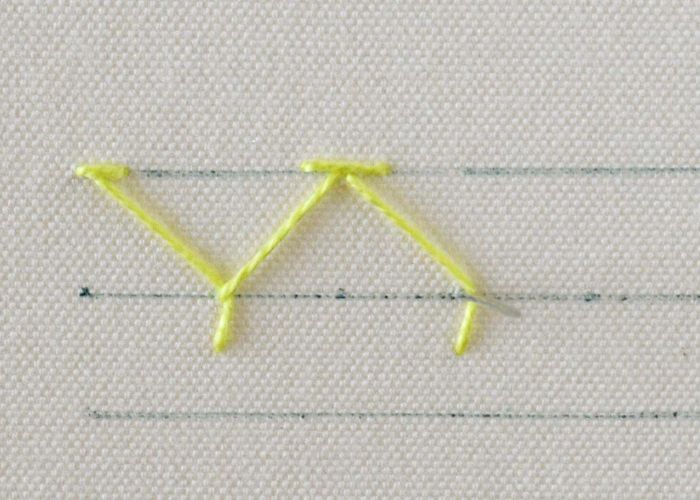 Half Chevron stitch Step7