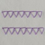 Overlock stitch embroidery with purple thread small image