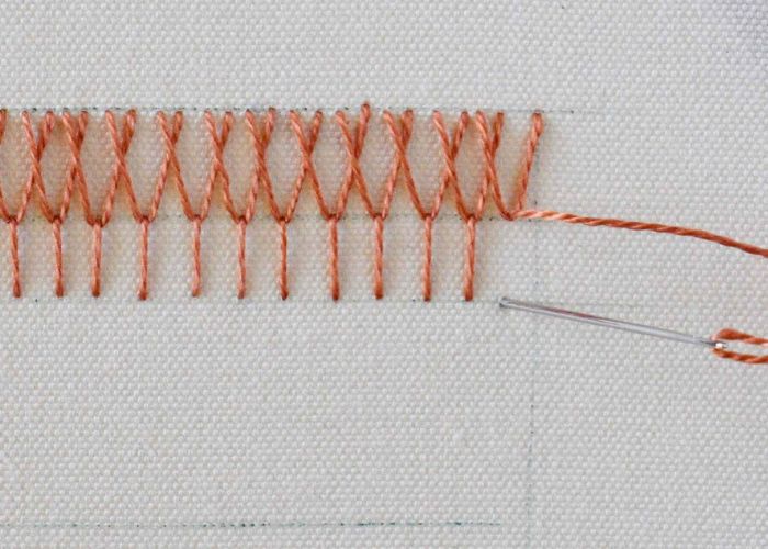 Plaited Fly Stitch Step 6