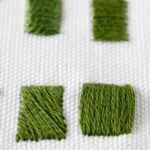 Satin Stitch embroidery with green threads